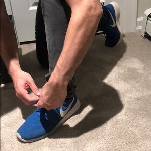 Blue Nike sneakers